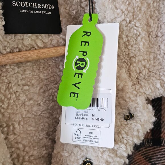Scotch & Soda Plaid Shearling Jacket (M) - Picture 2 of 8